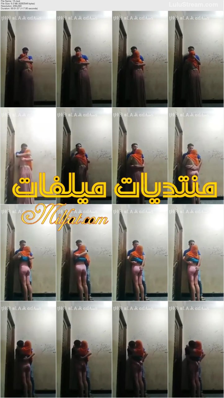 سهره لمنحرف مصرى مع عشيقته المحجبه العشرينيه قدام باب الشقه يبوس ويفرش فيها ويصور ويوثق المتعه تصوير مخف