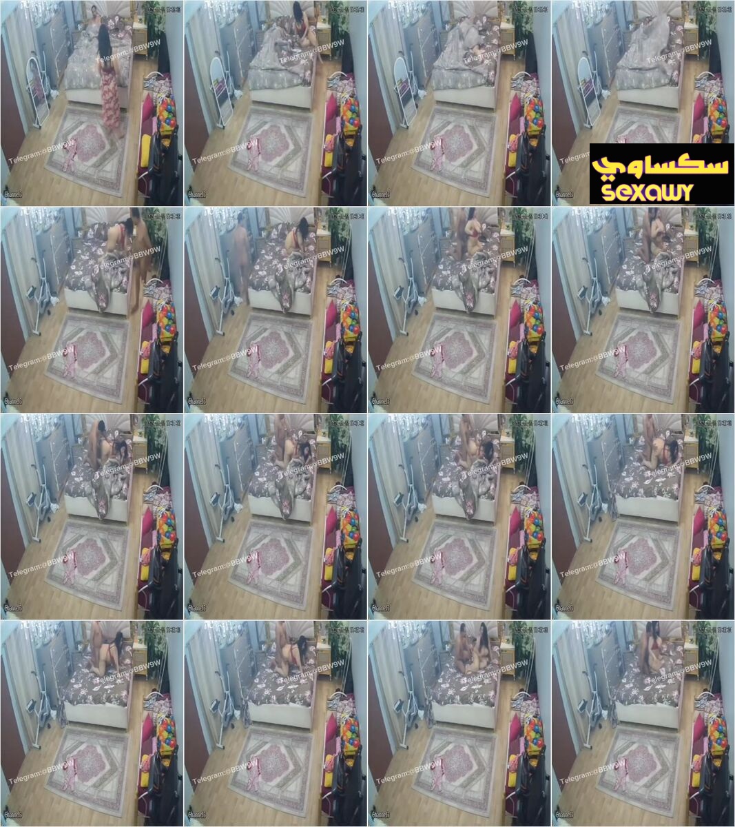 جايب مرات صحبه الشقة قلعت ولبست طقم لانجرى احمر وفشخها نيك