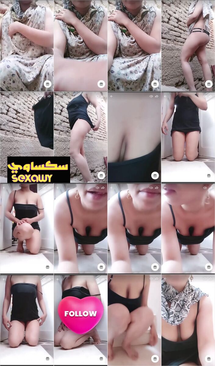 ست مصرية طالعه فوق السطح وبتقلع عريانة ملط وبتمع المتابعين بتوعها