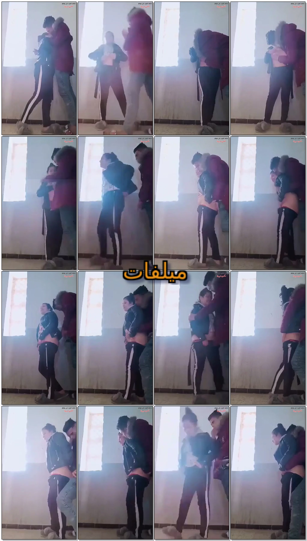 بنت ممحونة مع زميلها في المدرسة ماسكها في السلم بوس نيك خلفي بحرقة